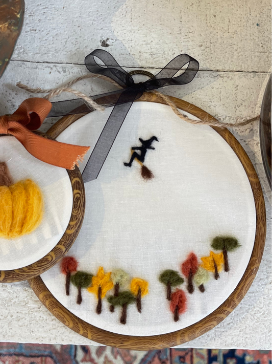 Autumn Witch inspired Embroidery ArtByGrayce