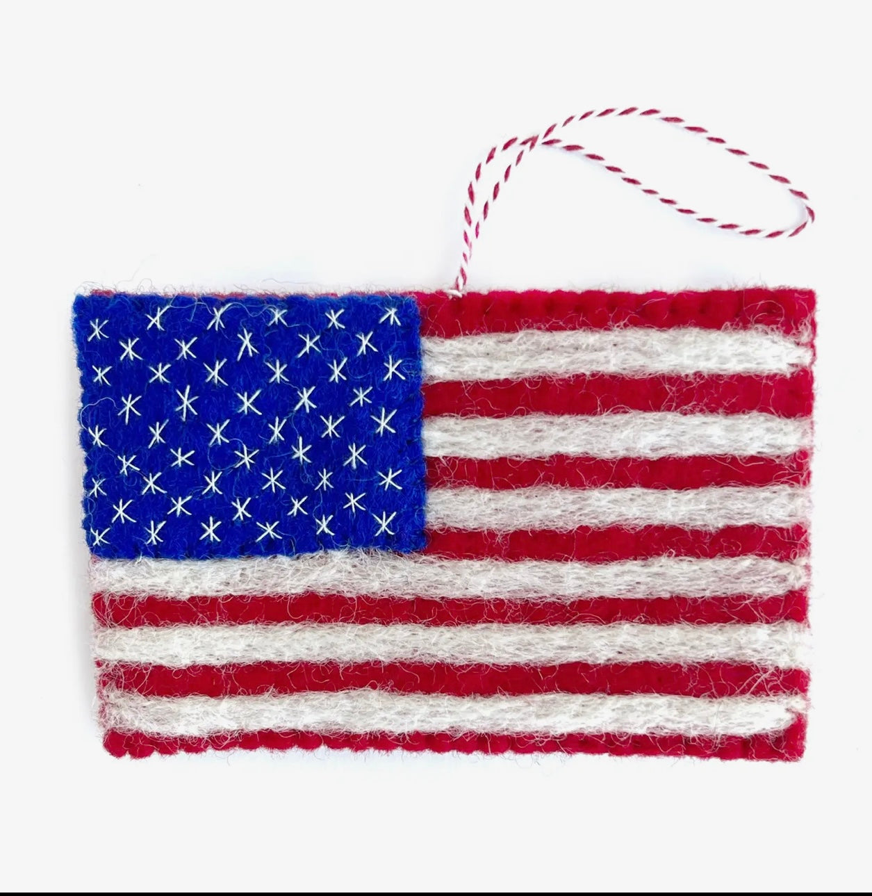 American Flag Felt Wool Ornament
