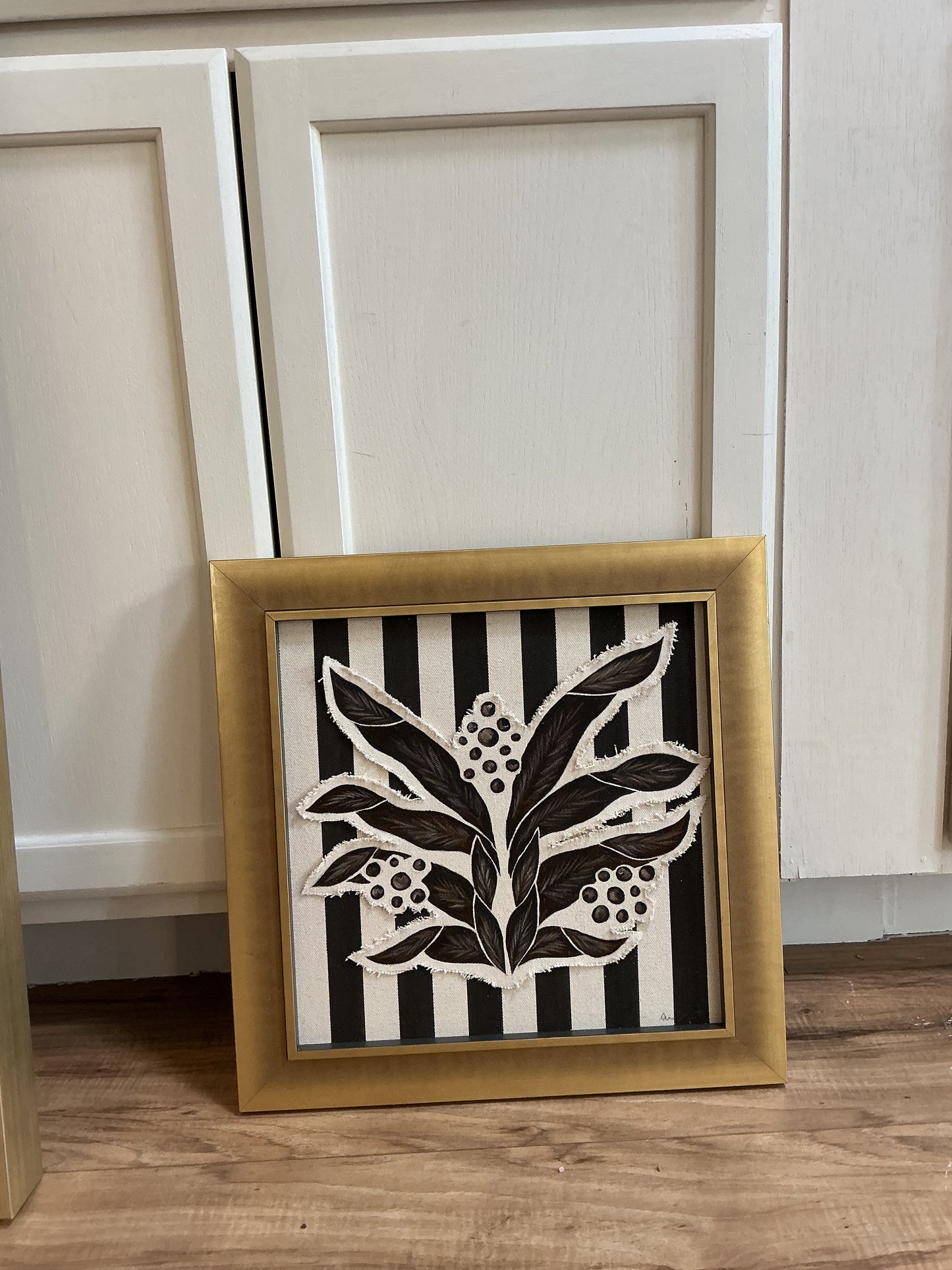 Botanical Overlay in Gold and Brown