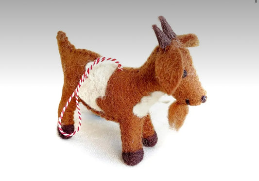 Brown Goat Felt Ornaments