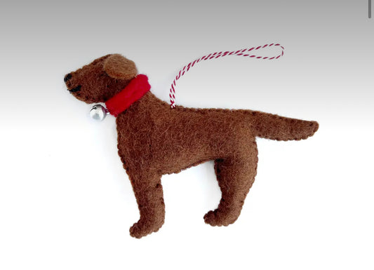 Brown Dog Felt Ornaments