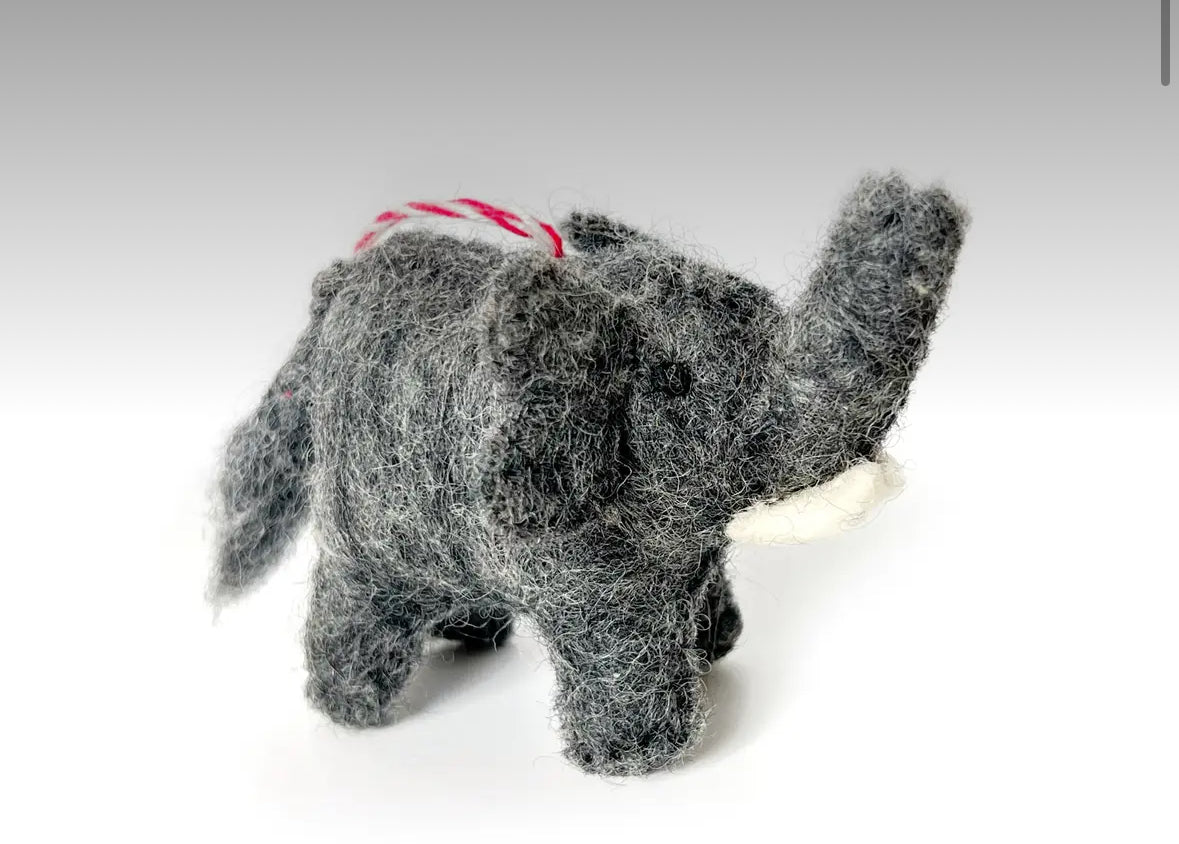 Elephant Felt Ornament