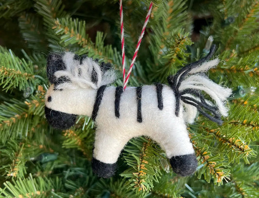 Zebra Felt Ornament