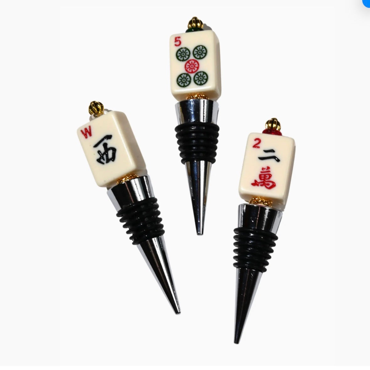 Mahjong tile bottle stopper with real tile