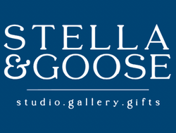 White Stella & Goose logo on dark blue background