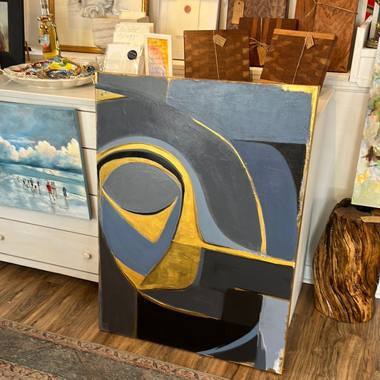 Blue and Gold abstract by Hunt Hudson