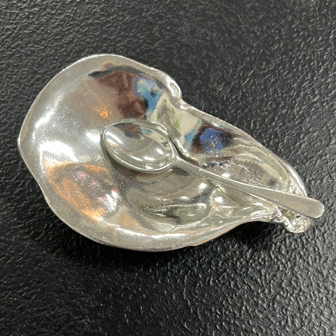 Oyster Shell Salt Cellar with Spoon