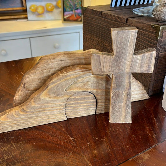 Wooden Tomb and Cross by Bob Gingrich