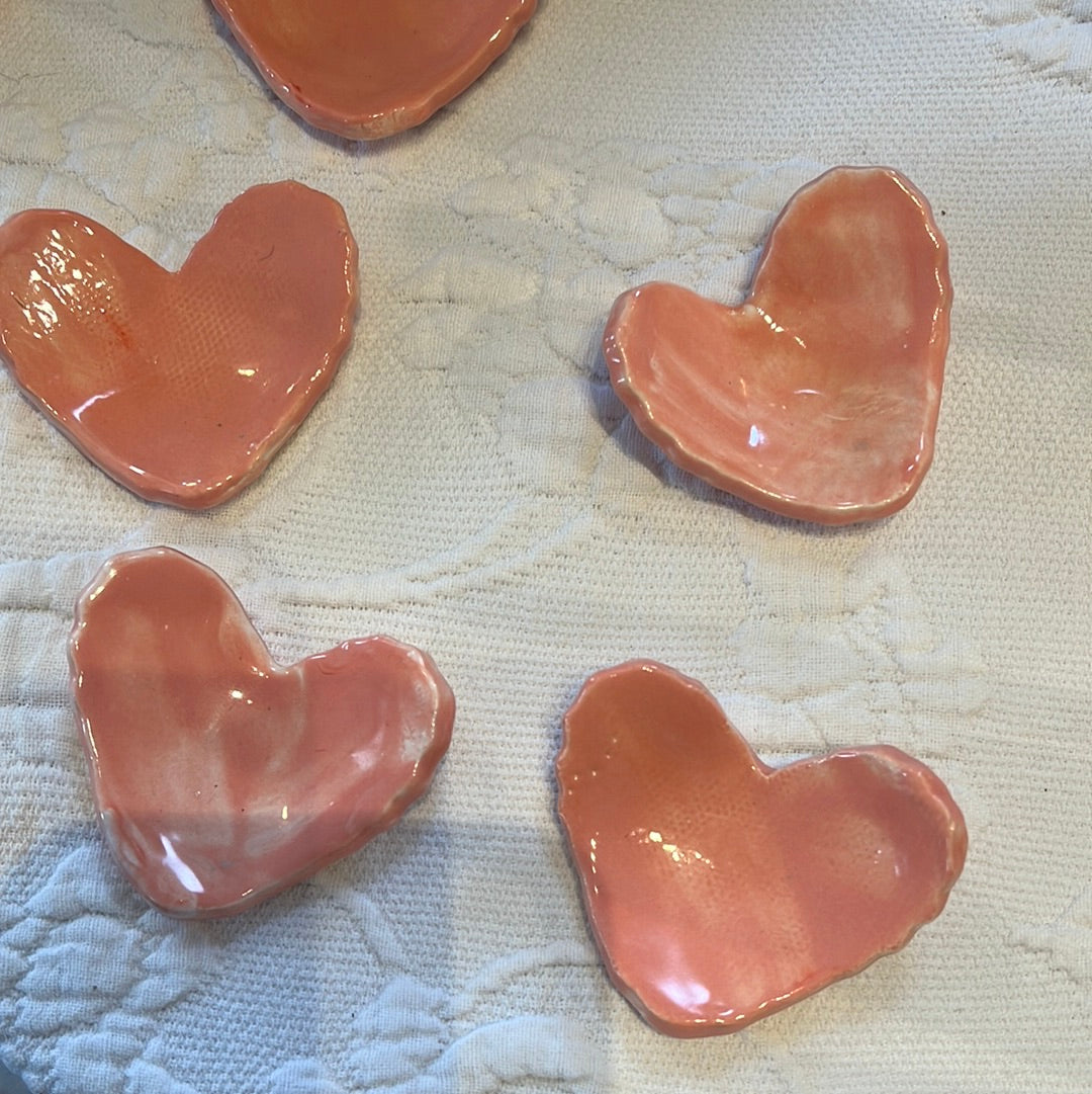 Pink baby hearts by Rebecca Hudson