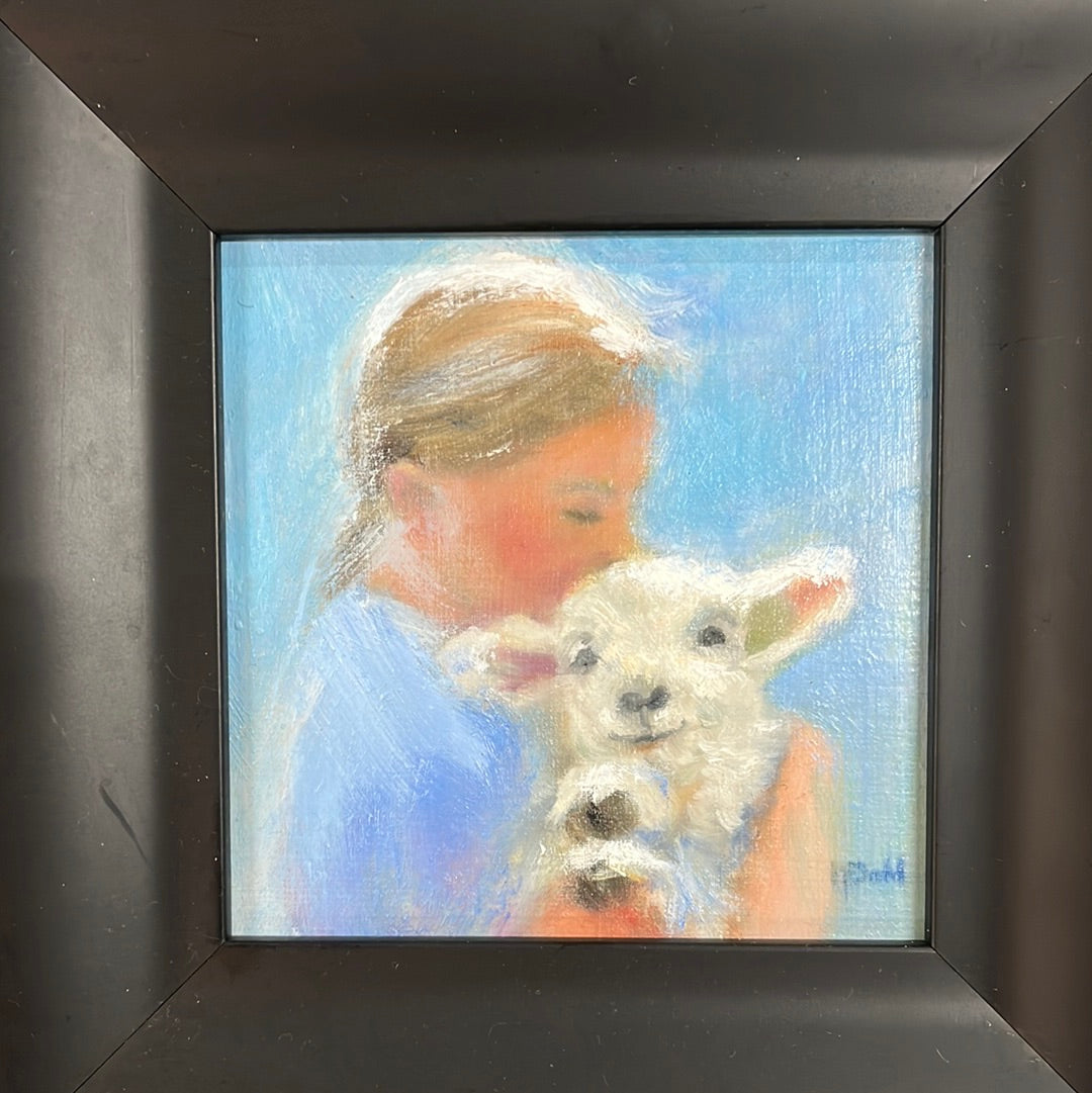 Study of Lamb and Girl  by Monica Dahl