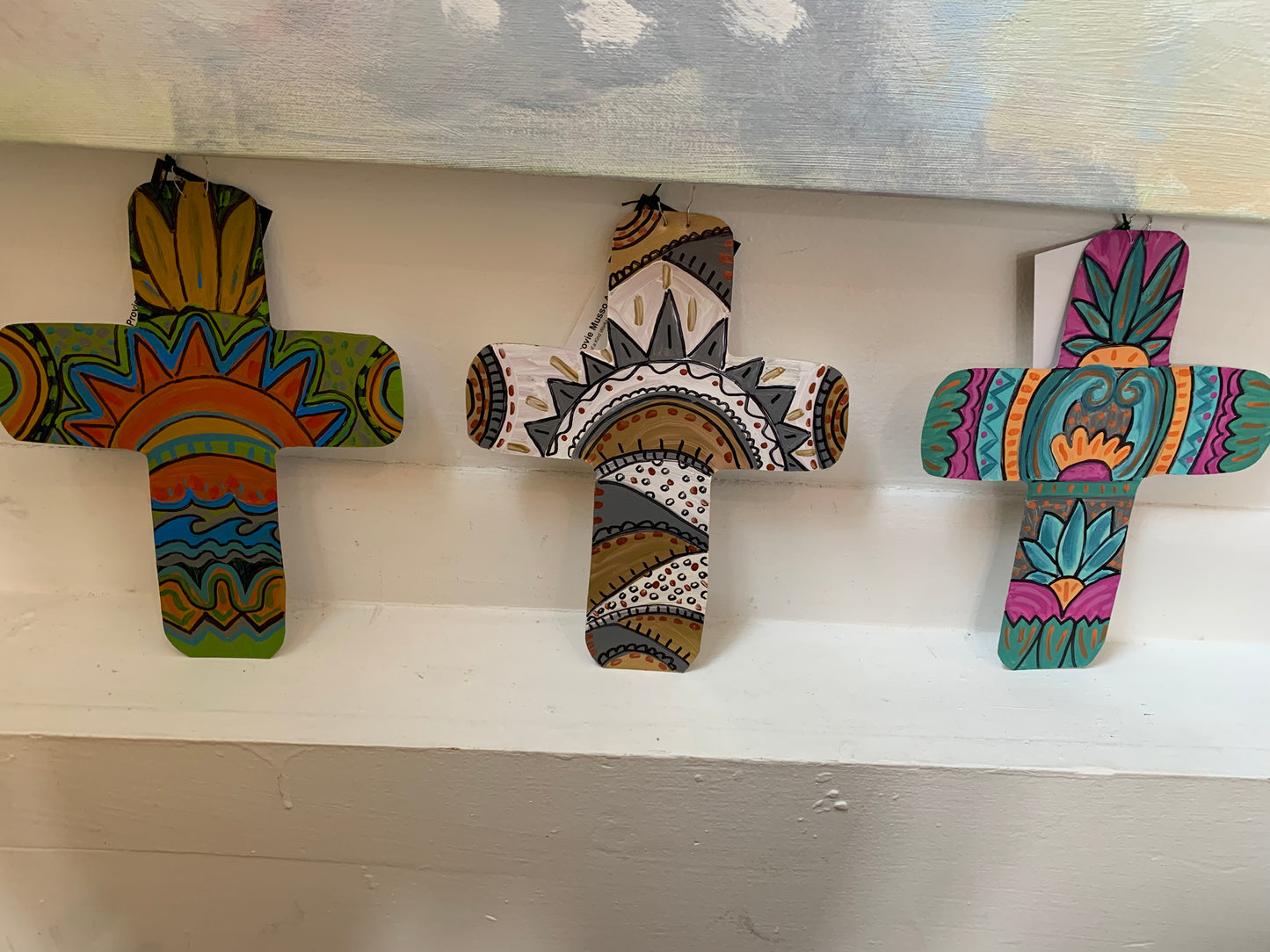 Hand painted Metal Crosses by Provie