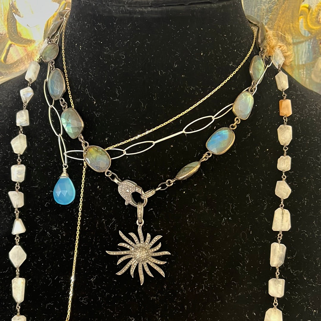 Labradorite Choker with Pave Diamond Clasp